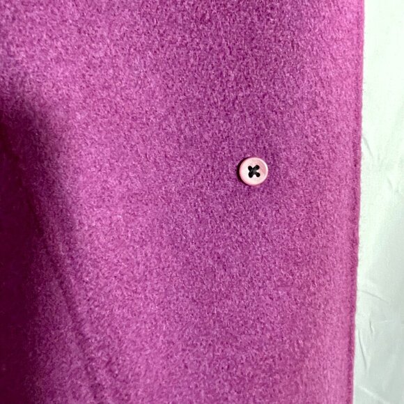NWOT Vintage Ports 1961 Wool Cashmere Ruffle Coat Charcoal Gray Purple Womens 10 - Picture 10 of 15